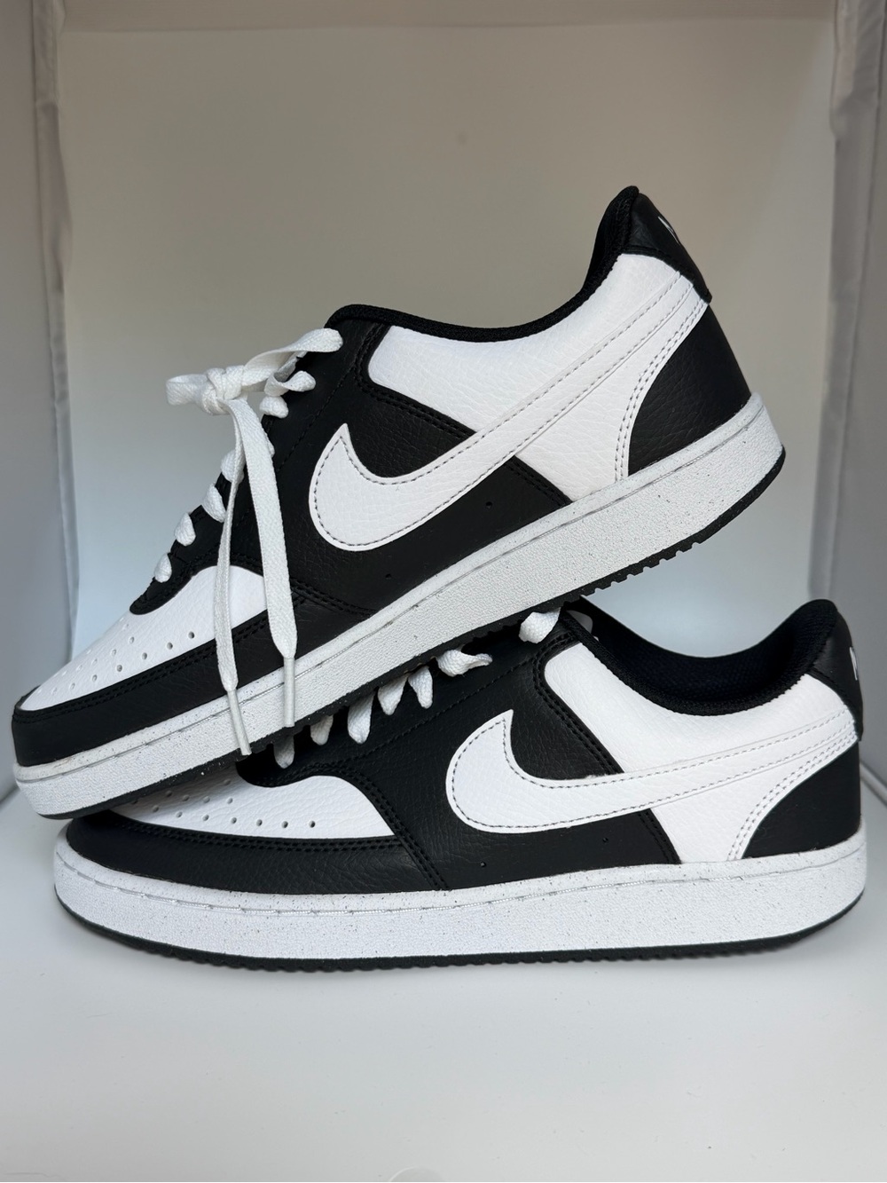 Nike Court Vision Low Next Nature Panda Black White Sneakers Women’s 9
